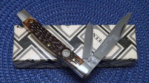 Queen Stainless USA #9105 Delrin "Q" Dagger Tang Stamp Etched Stockman Knife c.1984-1990 - NIB