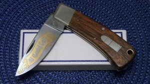 Hen & Rooster Bertram Germany CM-7 Wood .45 Long Colt Folding Pocket Knife - NIB