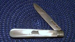 Vintage Fruit Knife Pearl Handles w/Sterling Silver Blade - C. 1900