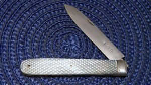 Vintage Fruit Knife Carved Pearl Handles w/Sterling Silver Blade