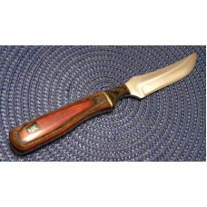 Anza Knives Custom Made from a File Model NK Wood Bird & Rabbit Fixed Blade Sheath Knife c.2000