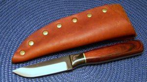 Anza Knives Custom Made from a File Model 205 Wood Fixed Blade Sheath Knife c.2001