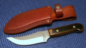 Camillus New York USA Wood Fixed Blade Sheath Knife