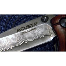 Mcusta Seki-Japan Exotic Wood MCU-MC74D Damascus Linerlock Knife & Pouch - NIB Mcusta Seki-Japan Exotic Wood MCU-MC74D Damascus Linerlock Knife & Pouch - NIB