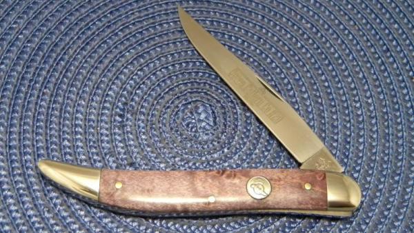 Queen Cut. Co. #20 PH-D2 Etched Blade Wood Toothpick Knife Queen Cut. Co. #20 PH-D2 Etched Blade Wood Toothpick Knife
