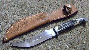 Queen Steel #77 Imitation Winterbottom Bone Fixed Blade Sheath Knife