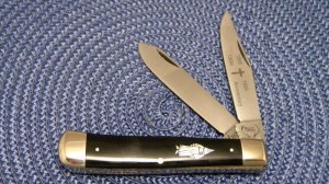 Buck Creek Solingen Germany Black KKK Trapper Knife c.1995