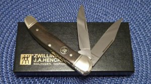JA Henkels Germany Stainless Wood Copperhead Knife - NIB