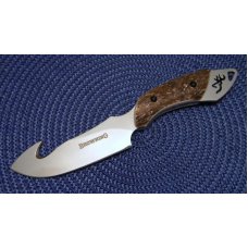 Browning Italy Model 258 Buckhorn Drop Point w/Guthook Fixed Blade Sheath Knife - NIB Browning Italy Model 258 Buckhorn Drop Point w/Guthook Fixed Blade Sheath Knife - NIB