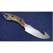 Browning Italy Model 258 Buckhorn Drop Point w/Guthook Fixed Blade Sheath Knife - NIB Browning Italy Model 258 Buckhorn Drop Point w/Guthook Fixed Blade Sheath Knife - NIB