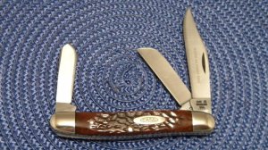 Case XX Stainless USA 5 Dot (1975) Bone 6347 HP SSP Tested XX Razor Edge Stockman Knife