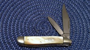 Case XX USA 1 Dot (1979) Customized Gold Lip Pearl 6220 Fileworked Peanut Knife
