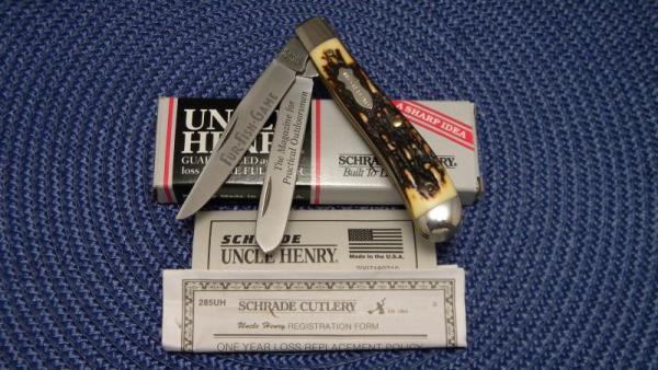 Schrade + USA 285UH Uncle Henry Staglon Fur-Fish-Game Pro Trapper Knife - NIB Schrade + USA 285UH Uncle Henry Staglon Fur-Fish-Game Pro Trapper Knife - NIB