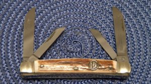 Carl Schlieper Solingen Germany 56-DS Stag German Eye Congress Knife 