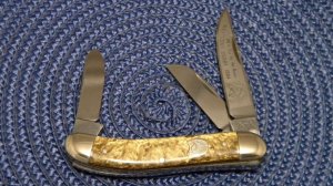 Bulldog Brand Germany Gold Dust "110th Kentucky Derby" Serpentine Stockman Knife c.1984