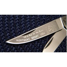 Bulldog Brand Germany Gold Dust "110th Kentucky Derby" Serpentine Stockman Knife c.1984 Bulldog Brand Germany Gold Dust "110th Kentucky Derby" Serpentine Stockman Knife c.1984