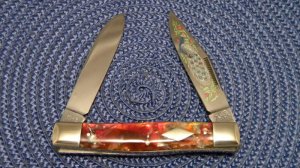 Bulldog Brand Solingen Germany Celluloid Peacock Moose Knife