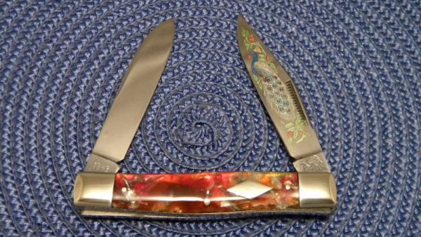 Bulldog Brand Solingen Germany Celluloid Peacock Moose Knife Bulldog Brand Solingen Germany Celluloid Peacock Moose Knife