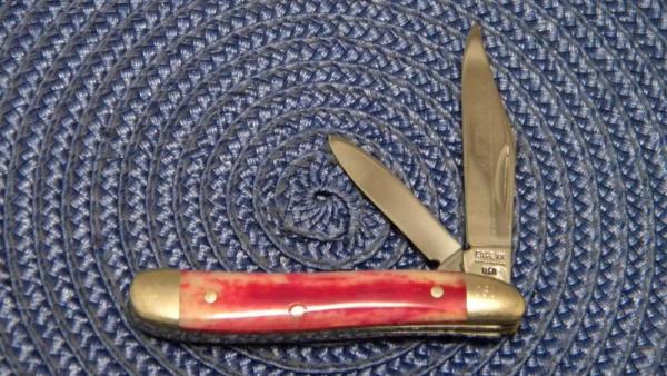 Case XX USA 10 Dot (1980) Smooth Red Bone SR6220 Peanut Knife Case XX USA 10 Dot (1980) Smooth Red Bone SR6220 Peanut Knife