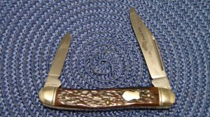 John Primble Belknap HDW & MFG Co. 4995 Bone 2 Blade Stockman Knife - c.1940-1968