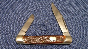 John Primble Belknap HDW & MFG Co. 4983 Bone 2 Blade Stockman Knife - c.1940-1968