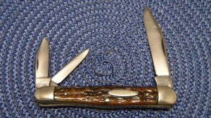 John Primble India Steel Works 5264 Bone Split Backspring Whittler Knife - c.1890-1940
