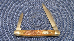 John Primble Belknap HDW & MFG Co. 902 Bone 2 Blade Stockman Knife - c.1940-1968