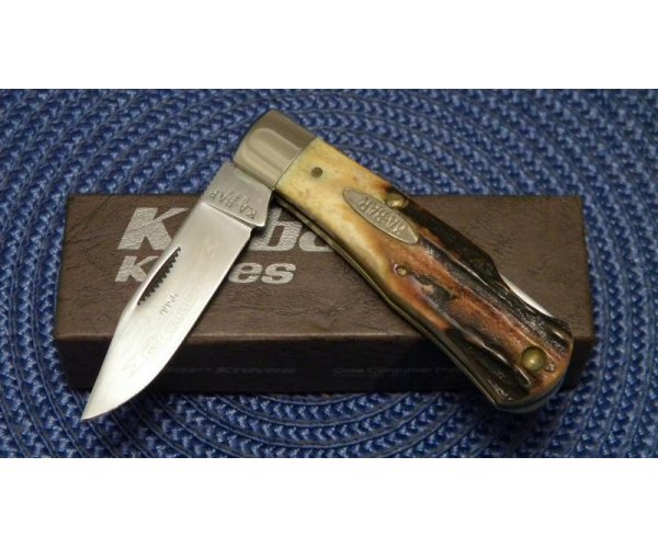 KaBar USA Stainless 1186 Stag Lockback Knife KaBar Knife Collectors