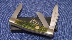 Puma Germany Stainless P480675GB Green Bone Stockman Knife c.2002 - NIB