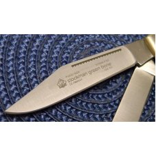 Puma Germany Stainless P480675GB Green Bone Stockman Knife c.2002 - NIB Puma Germany Stainless P480675GB Green Bone Stockman Knife c.2002 - NIB