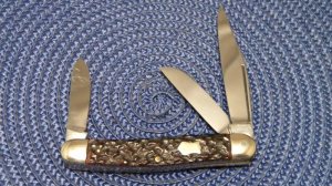 Olsen Knife Co. Solingen Germany Bone Stockman Knife
