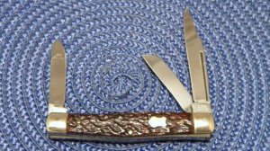 Olsen Knife Co. Solingen Germany Bone Stockman Knife