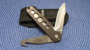 Buck USA Gun Metal Gray Anodized Aluminum Alpha Crosslock Double Linerlock Knife & Pouch