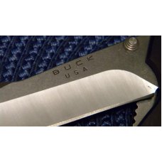 Buck USA Gun Metal Gray Anodized Aluminum Alpha Crosslock Double Linerlock Knife & Pouch