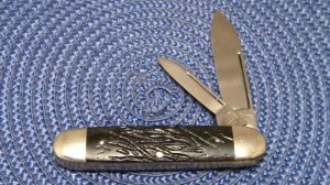 Aerial Cutlery Co. Marinette WIS. Rough Black Equal End Jack Knife c.1912-1950