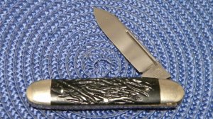 Aerial Cutlery Co. Marinette WIS. Rough Black Equal End Knife c.1912-1950