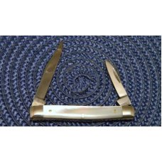 Queen Steel #59 No Tang Stamp Etched Pearl Small Serpentine Knife - c.1960's Queen Steel #59 No Tang Stamp Etched Pearl Small Serpentine Knife - c.1960's