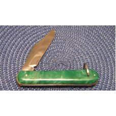 Shur-Snap Colonial Prov USA Green Swirl Switchblade Knife