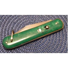 Shur-Snap Colonial Prov USA Green Swirl Switchblade Knife