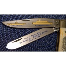 Case XX USA 1 Dot (1999) Bone 6254 SS Monitor vs MerrimacTrapper Knife - NIB Case XX USA 1 Dot (1999) Bone 6254 SS Monitor vs MerrimacTrapper Knife - NIB