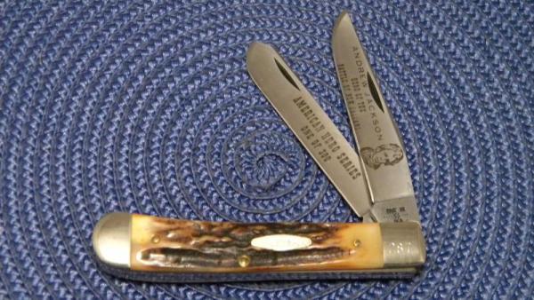 Case XX SS USA 9 Dot (1981) Stag 5254 Andrew Jackson Hero of the Battle of New Orleans Trapper Knife Case XX SS USA 9 Dot (1981) Stag 5254 Andrew Jackson Hero of the Battle of New Orleans Trapper Knife