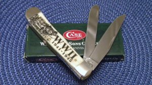 Case XX USA 2007 Bone 6254 SS "WWII 1941-1945" War Series Trapper Knife - NIB