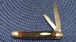 John Primble Belknap HDW & MFG Co. 702 Delrin 2 Blade Stockman Knife - c.1940-1968