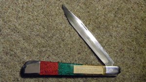 Custom Acrylic Handle Large Folding Pocket Knife by Mervin Masters of Louisville KY