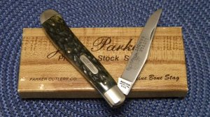 Parker - Frost USA 1978-5 (Schrade) Preferred Stock Series Bone Linerlock Trapper Knife - NIB