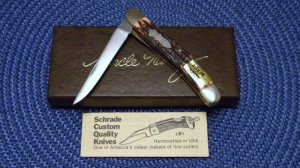 Schrade + USA 197UH Uncle Henry Staglon Cat Paw Linerlock Knife - NIB