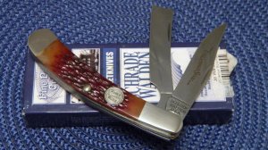 Schrade Walden USA (Taylor Cutlery) Amber Bone SWAJB50 Everlastingly Sharp Razor Trapper Knife - NIB