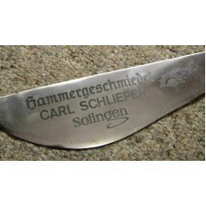 Carl Schlieper Solingen Germany German Eye Hammergeschmiedet Big Chopper or Camp Knife & Sheath