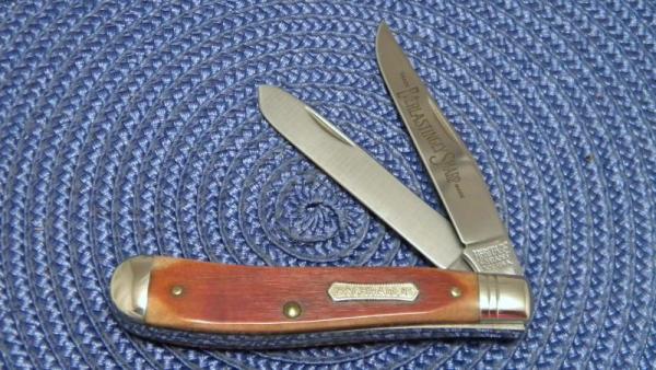 Heritage Schrade + NY USA Brown Bone Everlastingly Sharp 2941 Trapper Knife c.1983 Heritage Schrade + NY USA Brown Bone Everlastingly Sharp 2941 Trapper Knife c.1983