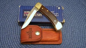 Uncle Henry Schrade + USA LB5 Wood Smokey Folding Lockback Knife - NIB